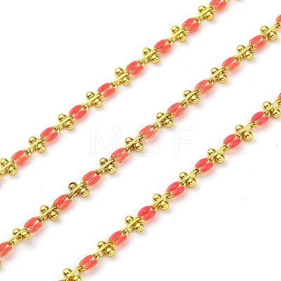 Brass Enamel Link Chains CHC-L050-07G-07-1