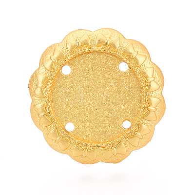 Adjustable Flower Alloy & Iron Bezel Cup Ring Base with Rotatable Tray MAK-T012-07G-1