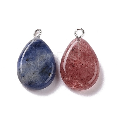 Natural & Synthetic Mixed Gemstone Pendants G-M395-06-1