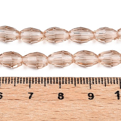 Transparent Glass Beads Strands EGLA-A037-T6x8mm-D04-1