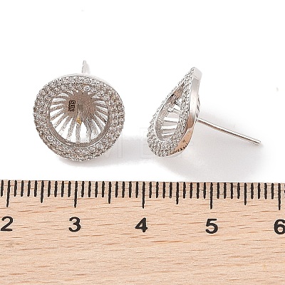 925 Sterling Silver Micro Pave Cubic Zirconia Earring Settings Findings STER-B003-21P-1