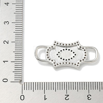 Rack Plating Brass Micro Pave Clear & Black Cubic Zirconia Eye Mask Connector Charms KK-L224-066P-1