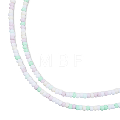Opaque Spray Painted Glass Bead Strands GLAA-N047-07-04-1