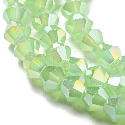 Imitation Jade Electroplate Glass Beads Strands GLAA-F029-J4mm-A01-1
