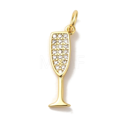 Brass Micro Pave Cubic Pendants X-KK-U027-07G-02-1