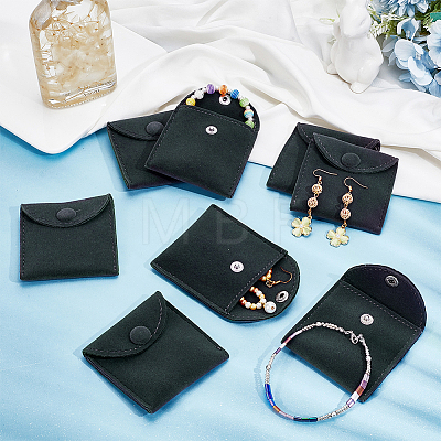 Velvet Jewelry Flap Pouches with Snap Button X-TP-WH0007-10B-1