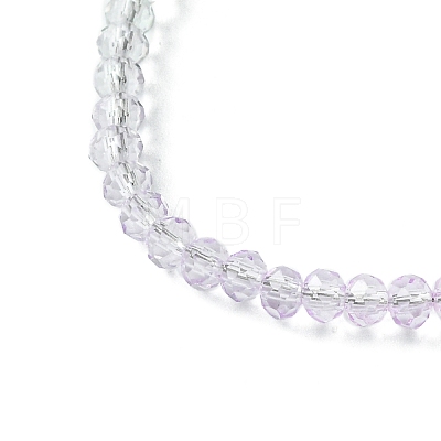 Faceted Rondelle Glass Beaded Necklace for Women NJEW-M208-01L-1