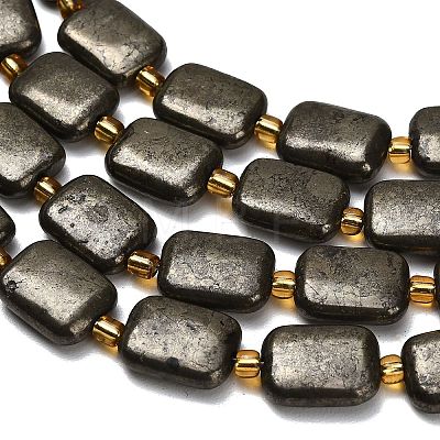 Natural Gold Pyrite/Golden Pyrite Beads Strands G-F833-L01-01-1