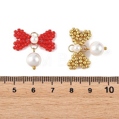 Glass Seed Bead Pendants PALLOY-MZ01383-1
