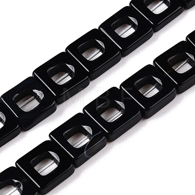 Dyed & Heated Natural Black Agate Beads Strands G-N342-102C-1