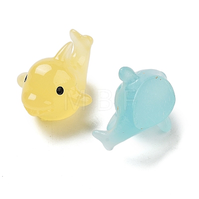 Transparent Resin Sea Animal 3D Dolphin Ornament RESI-B027-07-1