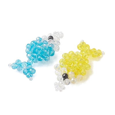 AB Color Plated Glass Pendants PALLOY-MZ01330-1