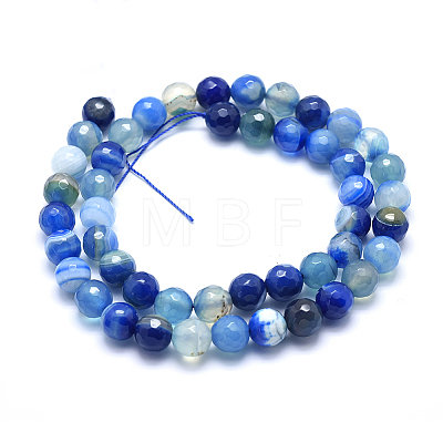 Natural Striped Agate/Banded Agate Beads G-J371-01-8mm-1