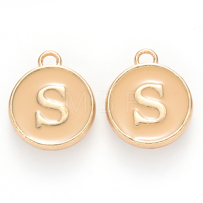 Golden Plated Alloy Enamel Charms X-ENAM-S118-06S-1