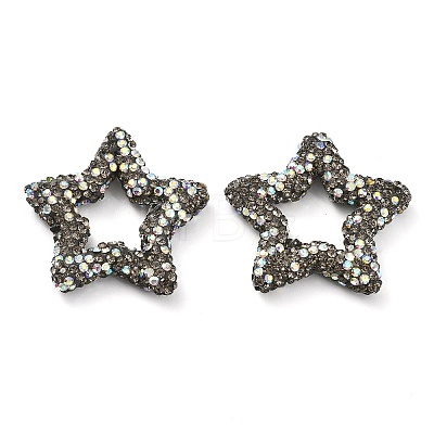 Star Shape Polymer Clay Rhinestone Beads CLAY-NH0001-06-1