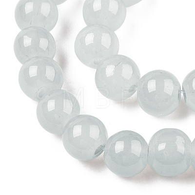 Baking Painted Imitation Jade Glass Round Bead Strands X-DGLA-Q021-6mm-43-1