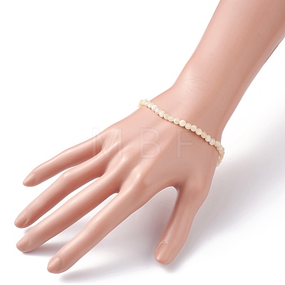 Natural Topaz Jade Faceted Nugget Beads Stretch Bracelet BJEW-JB07217-03-1