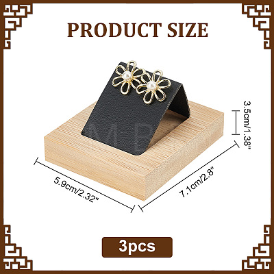 3Pcs Rectangle Wood Earring Display Stands EDIS-DR0001-05B-1