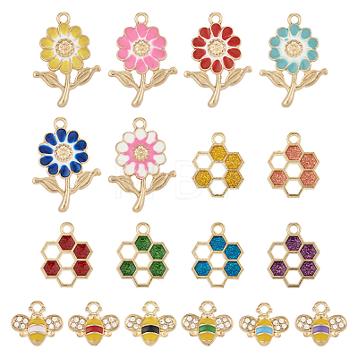  36Pcs 18 Styles Alloy Enamel Pendants ENAM-TA0001-62-1