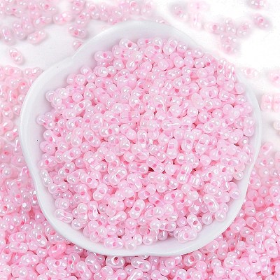 Opaque Colours Luster Glass Seed Beads SEED-K010-04G-1