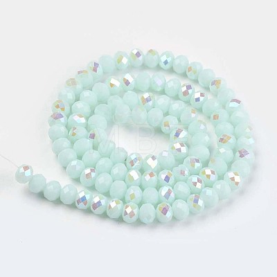 Electroplate Opaque Solid Color Glass Beads Strands EGLA-A034-P10mm-L09-1