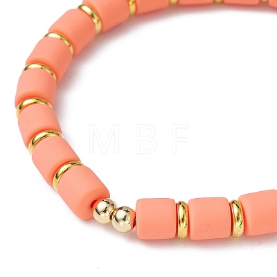 Polymer Clay Column Beaded Stretch Bracelets BJEW-JB09756-1