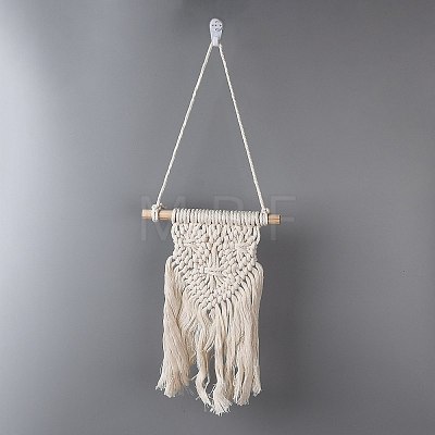 Cotton Cord Macrame Woven Wall Hanging HJEW-C010-15-1