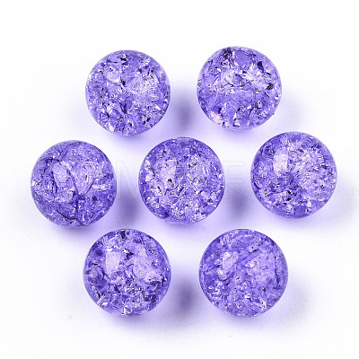 Transparent Crackle Acrylic Round Beads Strands X-CCG-R002-12mm-06-1