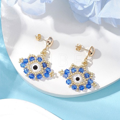 Glass Seed Beads Stud Earrings EJEW-MZ00270-03-1