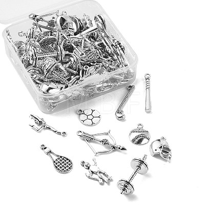 100Pcs 10 Styles Tibetan Style Alloy Pendants TIBEP-CJ0001-90-1