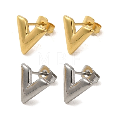 PVD Vacuum Plating 304 Stainless Steel Stud Earring EJEW-C099-03GP-1