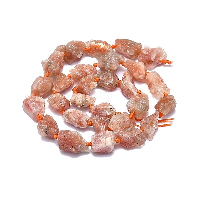 Raw Rough  Natural Sunstone Beads Strands G-F715-075-1