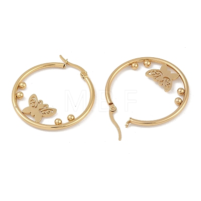 PVD Vacuum Plating 201 Stainless Steel Hoop Earrings EJEW-I309-59A-G-1