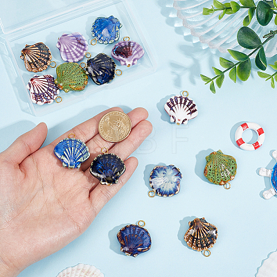 14Pcs 7 Colors Handmade Porcelain Pendants PALLOY-PH01940-1