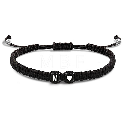 304 Stainless Steel Alphabet Beads Braided Bead Bracelets RY3090-13-1