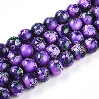 Baking Painted Glass Beads Strands DGLA-N003-10mm-A07-1