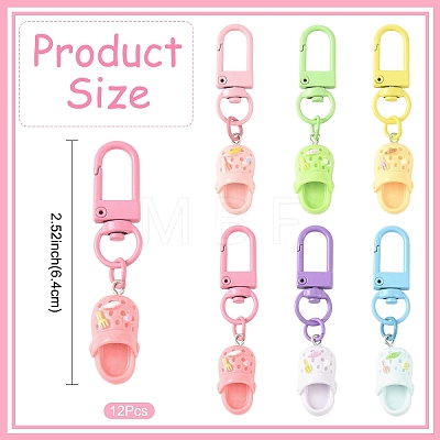 12Pcs 6 Colors Resin Shoes Pendant Decorations HJEW-YW00238-1