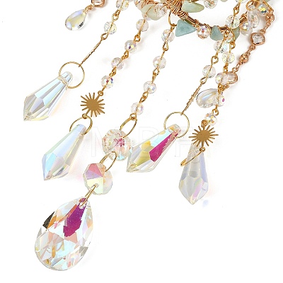 Wire Wrapped Raw Natural Amazonite Suncatcher RN-T001-02A-1