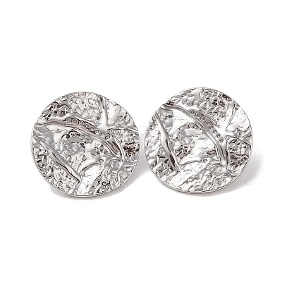 Non-Tarnish Hammered 304 Stainless Steel Studs Earring EJEW-Z049-06P-1