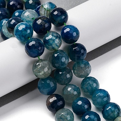 Natural Dragon Veins Agate(Dyed & Heated) Beads Strands G-K390-A07-01-1