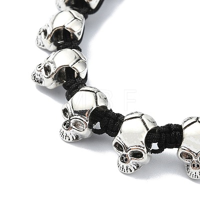 Halloween Theme Adjustable Nylon Cord Braided Beads Bracelets BJEW-JB10917-S-1