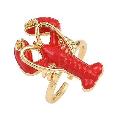 Brass Enamel Adjustable Cuff Rings RJEW-C145-02A-G-1
