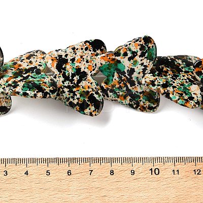Spray Printed Synthetic Turquoise Beads Strands TURQ-P002-04A-01-1