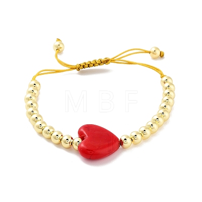 Handmade Lampwork Heart Bracelets BJEW-Q338-01H-1