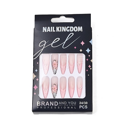 Acrylic Full Cover Press On False Nails MRMJ-P019-01B-1