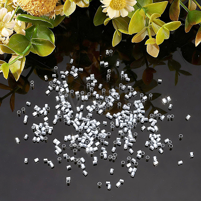 1000Pcs Brass Crimp Beads KK-BBC0029-44-1