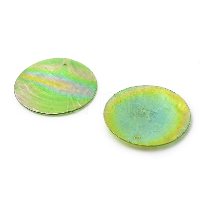 Spray Painted Natural Capiz Shell Pendants SSHEL-Z002-01A-1