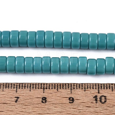 Opaque Solid Color Glass Beads Strands GLAA-N026-3x6mm-16-1