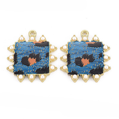 Rack Plating Printed Alloy Pendants ENAM-Q445-006B-NR-1
