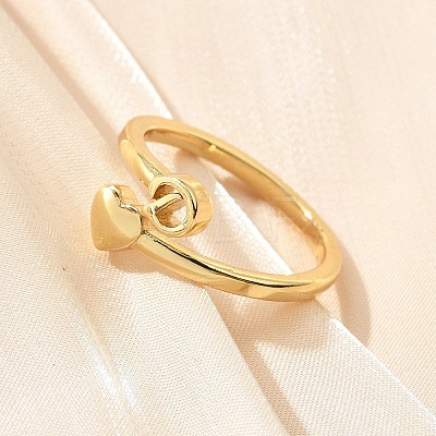 Brass Cuff Rings for Women RJEW-U044-D-1